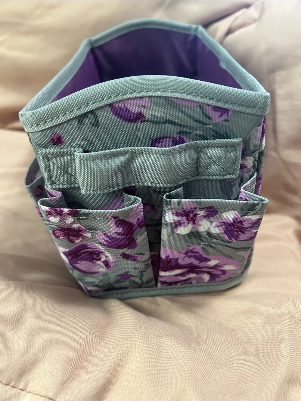Crafter’s companion Floral Organizer Caddy in Sage Green and Purple Foldable New